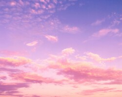 Pink and purple clouds in evening sky