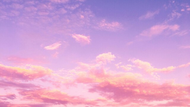 Pink and purple clouds in evening sky